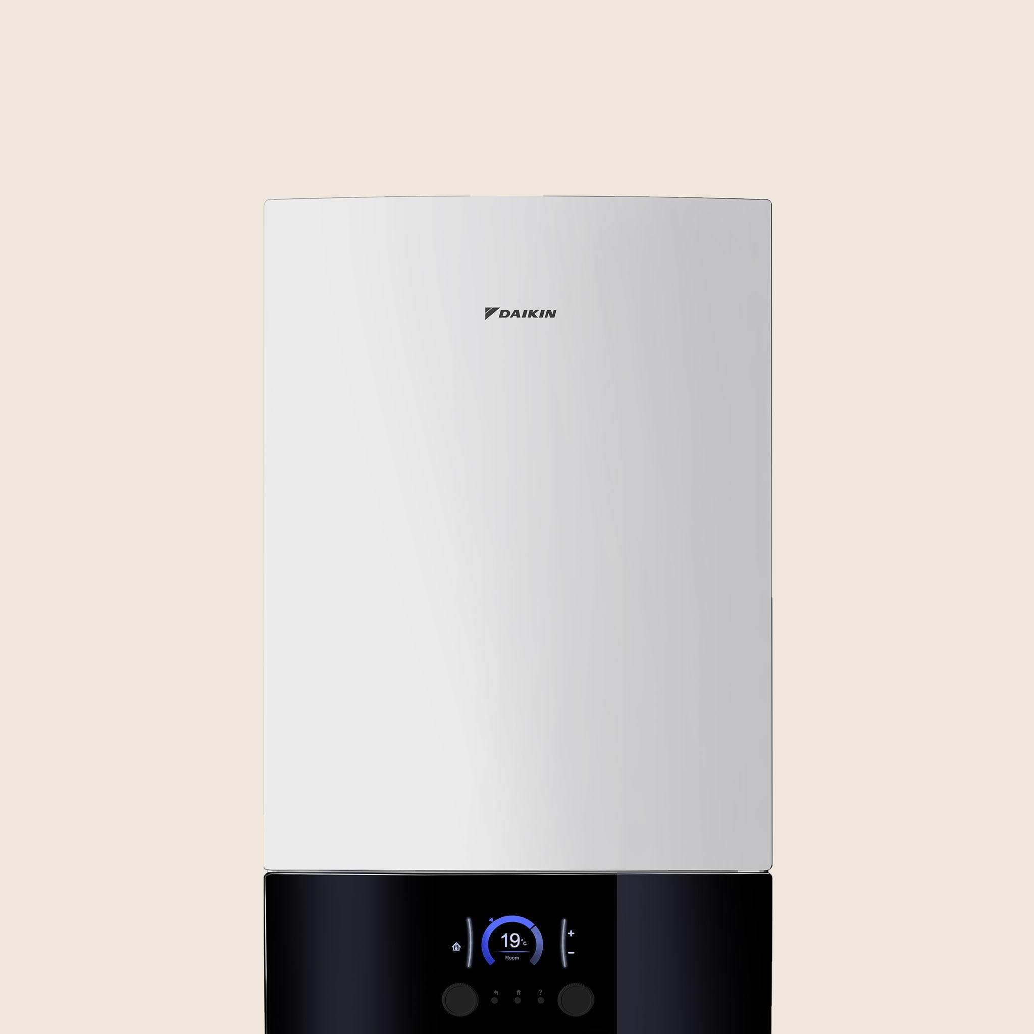 Vorderansicht des Innengeräts DAIKIN Altherma 3 R MT W, einer Luft-Wasser-Wärmepumpe für mittlere Vorlauftemperatur
