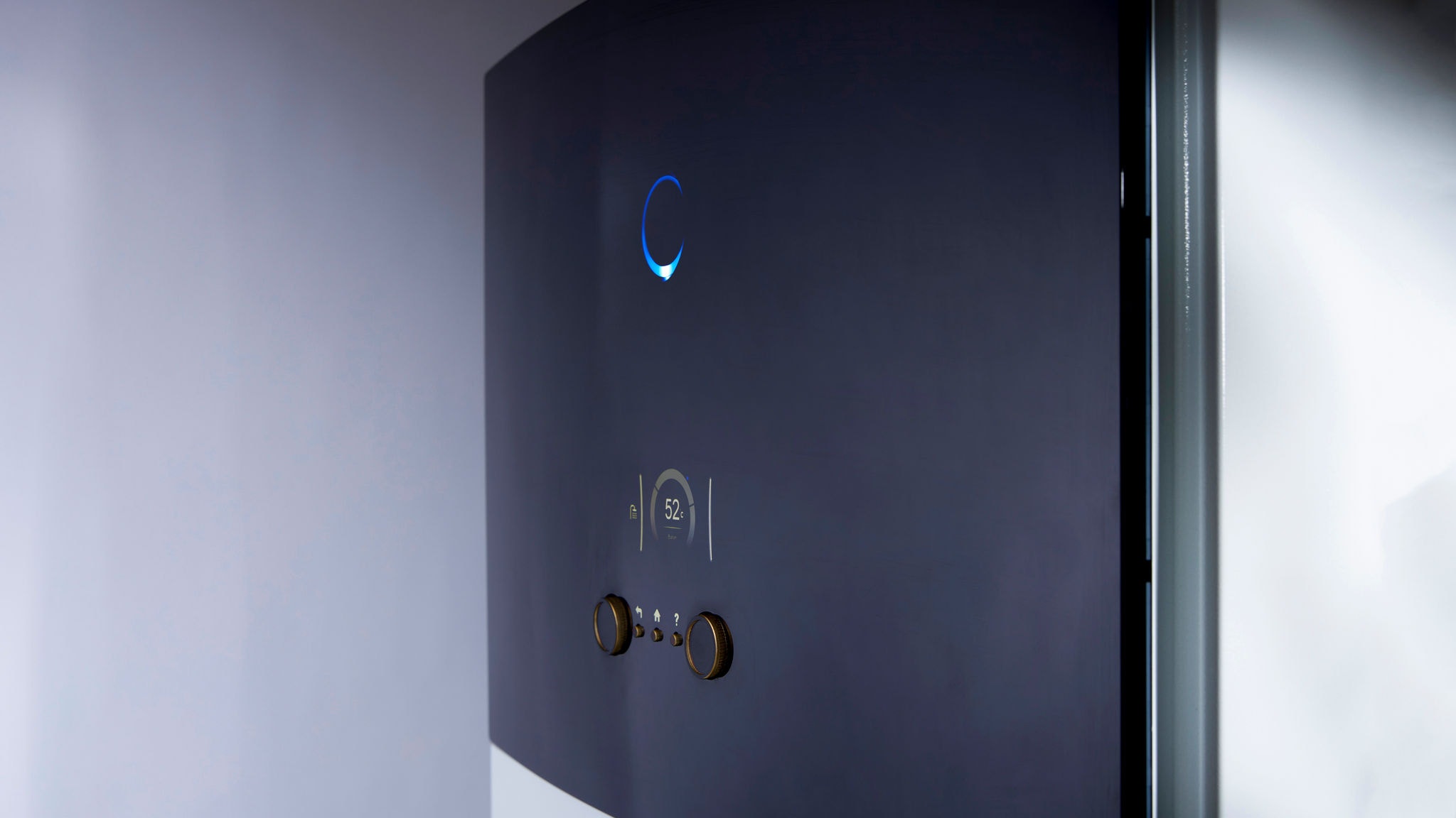 Front view of Daikin Altherma 3 R MT F outdoor unit, an air-to-water, mid-temperature heat pump, optimised for boiler replacement